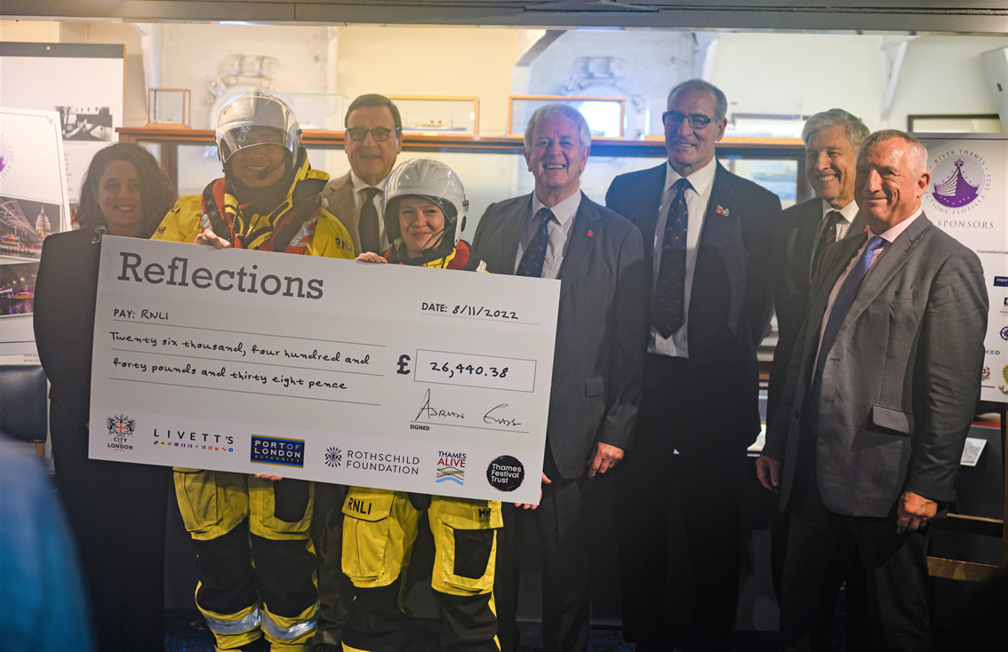 The RNLI accept the cheque